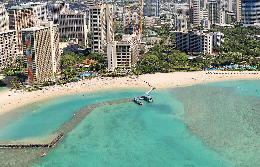 Waikiki Beaches Sunbathing, Swimming, and Surfing